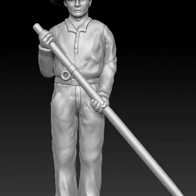 Standing with hand spike, Slouch Hat