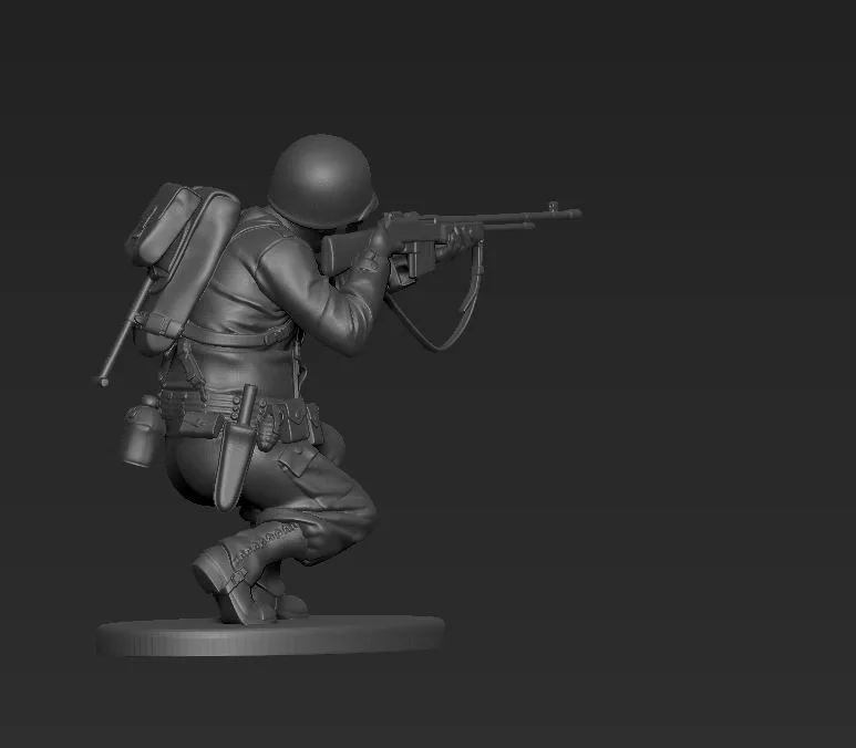 American soldier shooting crouched AS - Image 2