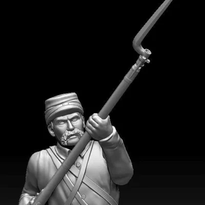 Fighting in close quarters in kepi and Mustache