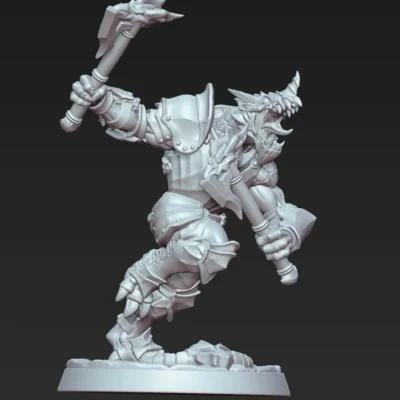 Dragonguard with two battle axes AG