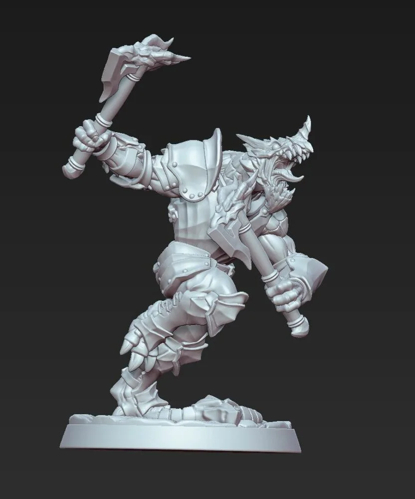 Dragonguard with two battle axes AG