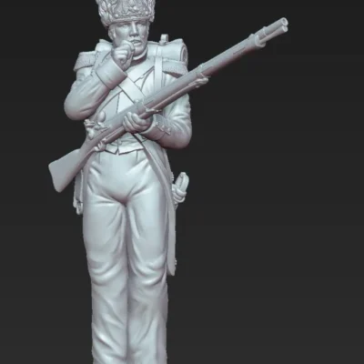 French Grenadier soldier Waterloo 1815 biting