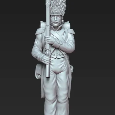 French Grenadier soldier Waterloo 1815 attention