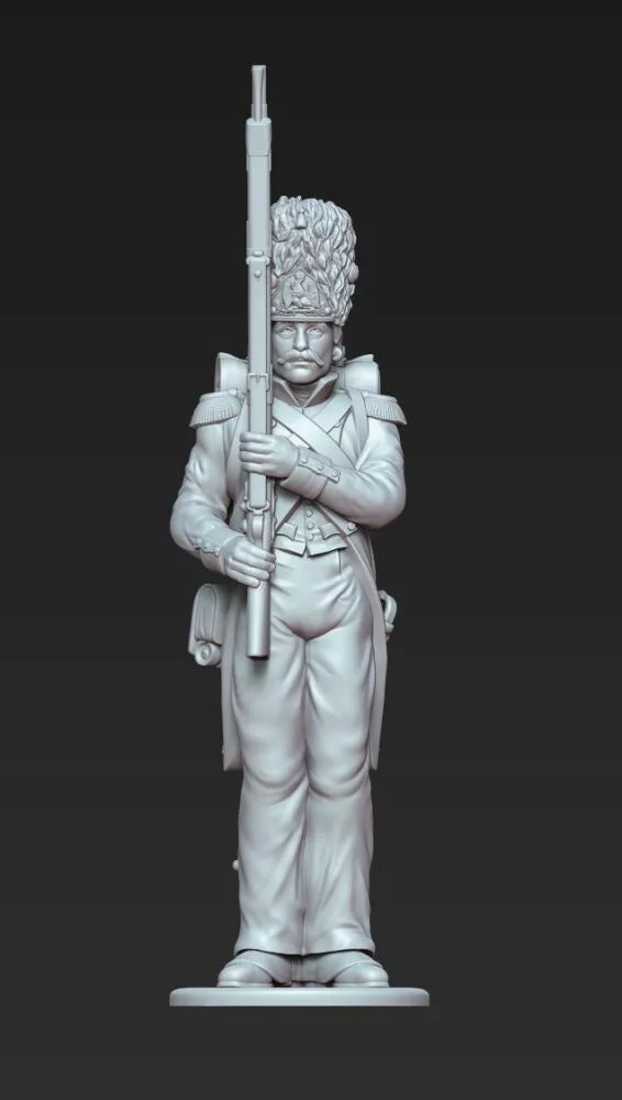 French Grenadier soldier Waterloo 1815 attention