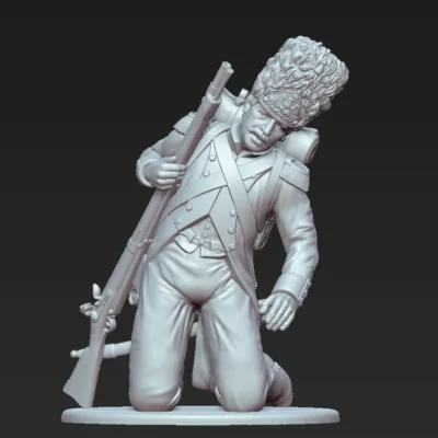 French Grenadier soldier Waterloo 1815 going down