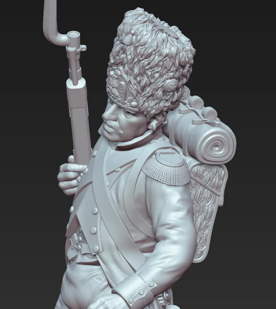 French Grenadier soldier Waterloo 1815 going down with bayonett - Image 3