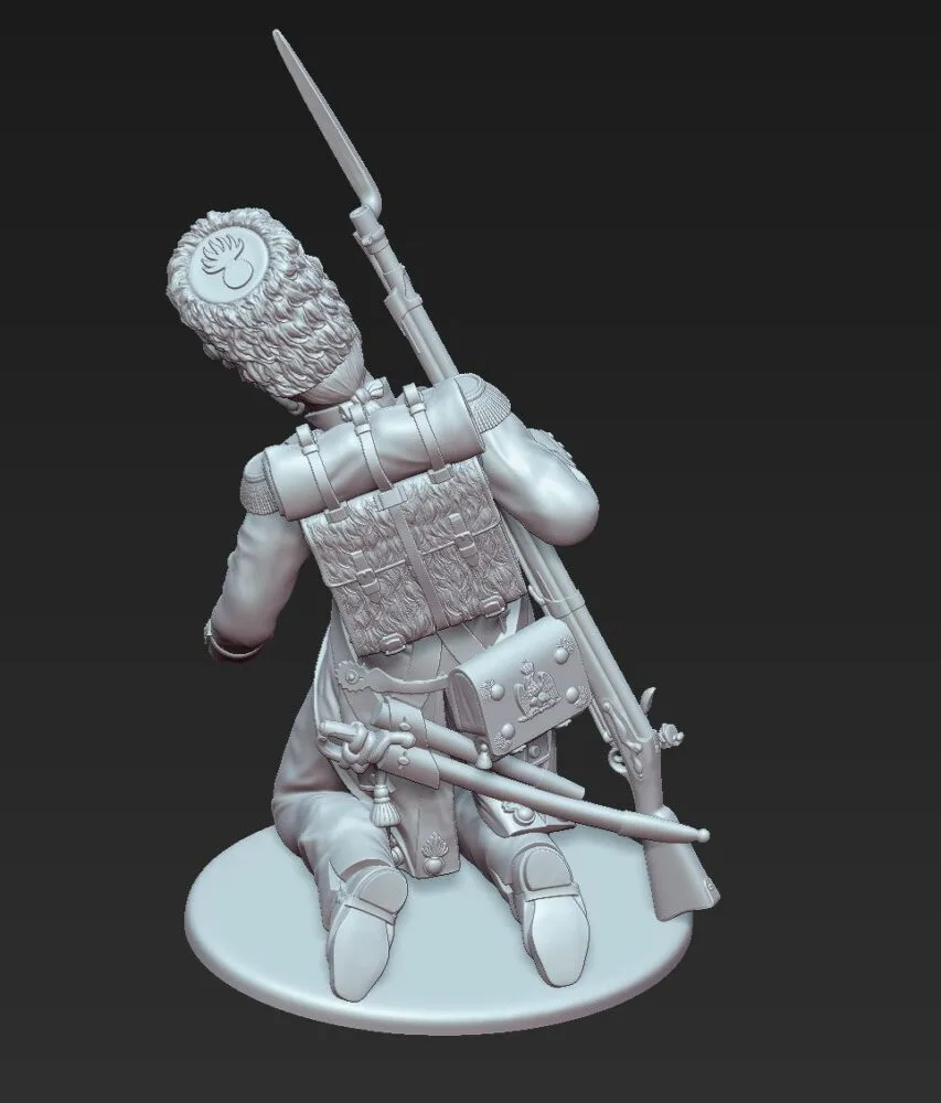 French Grenadier soldier Waterloo 1815 going down with bayonett - Image 4