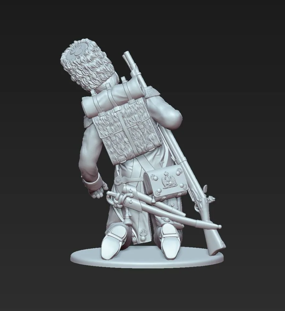 French Grenadier soldier Waterloo 1815 going down - Image 2