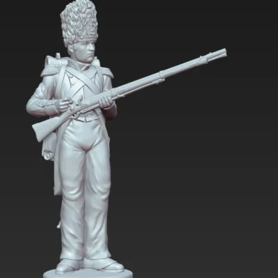 French Grenadier soldier Waterloo 1815 loading