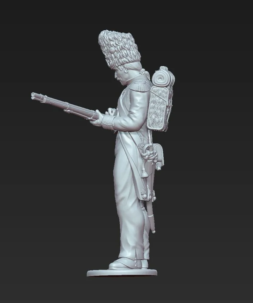 French Grenadier soldier Waterloo 1815 filling powder with bayonet - Image 2