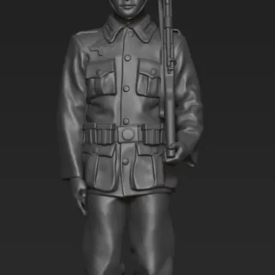 German soldier standing in attention AS