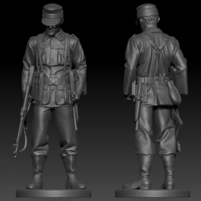 German soldier ww2 Looking Down G3 AS