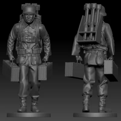 German soldier ww2 carrying rockets G4 AS