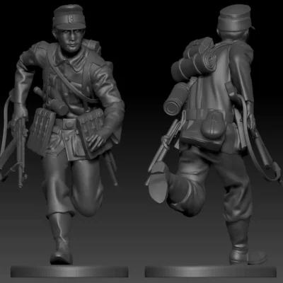 German soldier ww2 run G3 AS