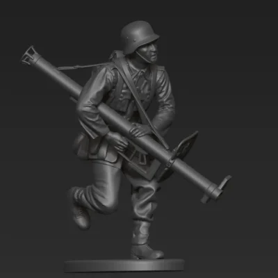 German soldier running with panzershrek AS