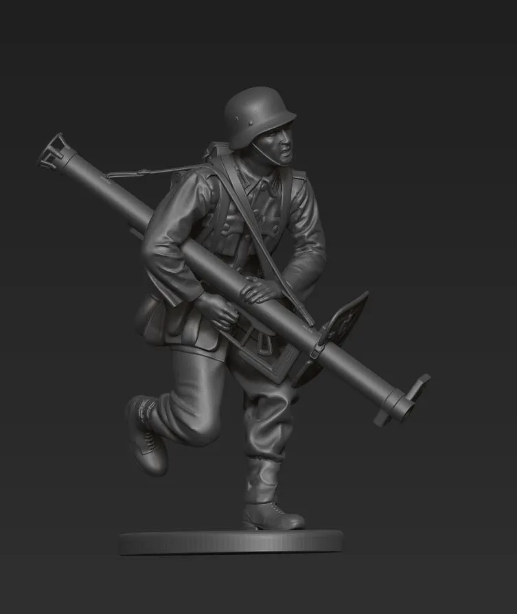 German soldier running with panzershrek AS