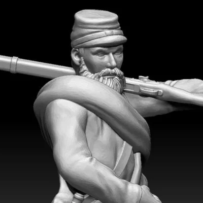 Advancing infantry in Kepi Short jacket beard