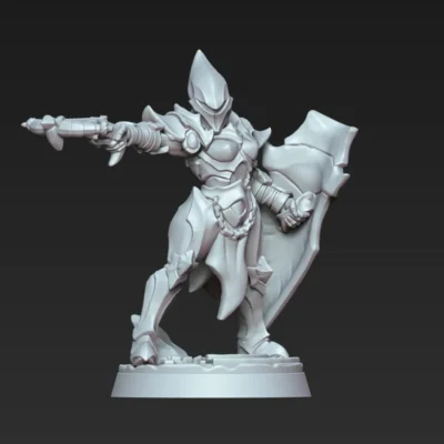 Ashen Inquisitor with crossbow and shield in helm AG