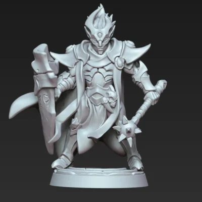Ashen priest with mace and shield AG