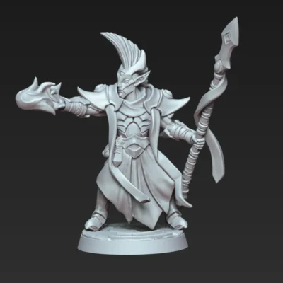 Ashen priest casting spell and hold a spear AG