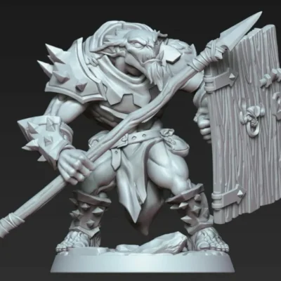 Great goblin Thug with spear and shield AG