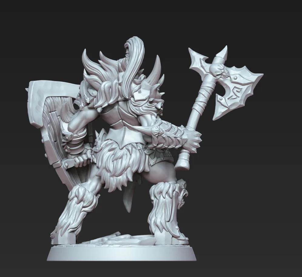 Female orc big shield and axe AG - Image 2