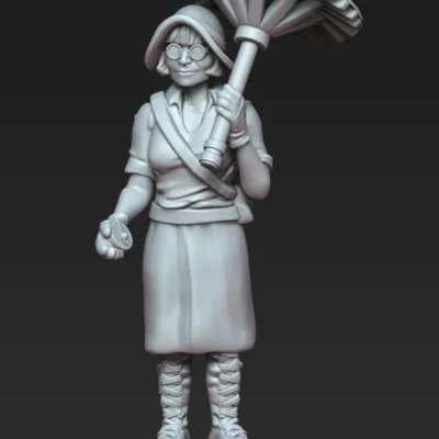 Woman with umbrella and compass CM