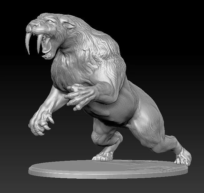 Smilodon populator threatening Smilodon Two Paws front