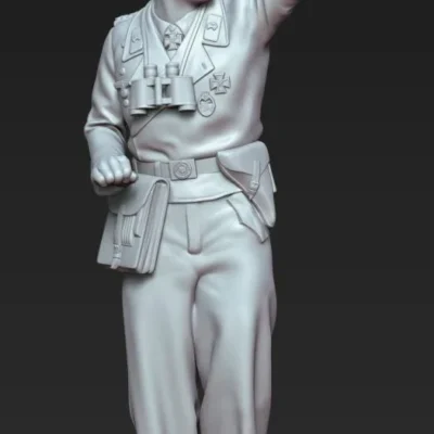 German tank officer for cupola raised arm