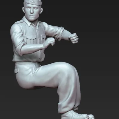 German tank soldier for loader position up rolled sleeves