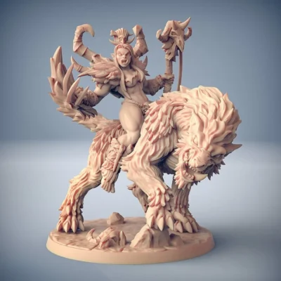 Female orc worg rider staff and claw AG