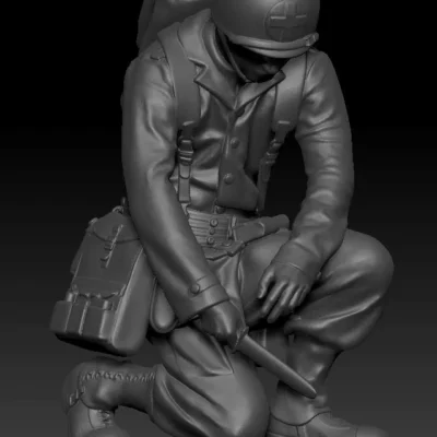 American soldier ww2 cutting A8 Medic AS