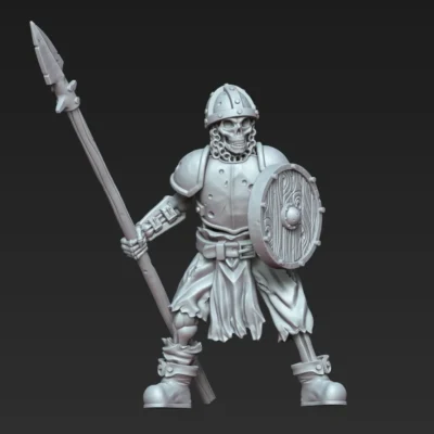Skeleton with spear and shield RF