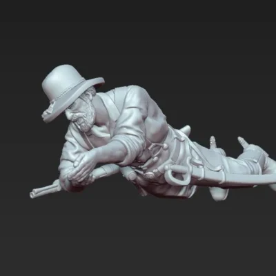 Grieving cavalry rider