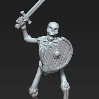 Skeleton with sword and shield attacking RF