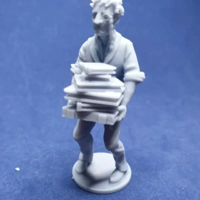 Librarian carries books CM