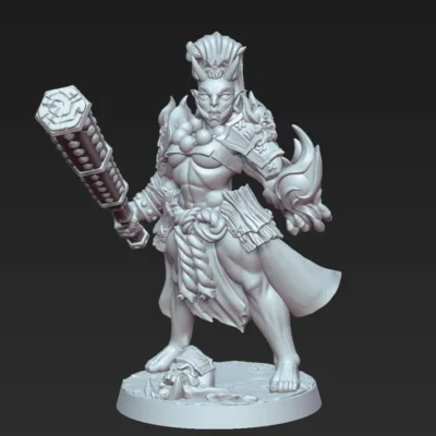 Oni Grunt lady casting spell armed with kanabo AG