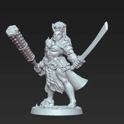 Oni Grunt lady with kanabo and katana AG