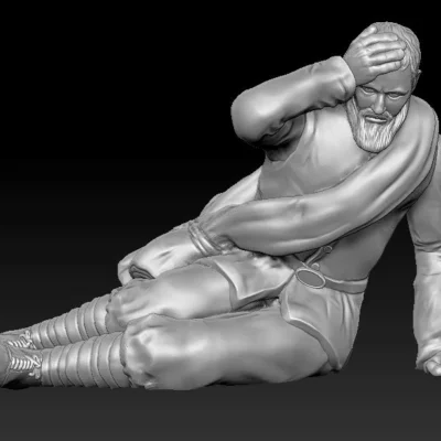 Soldier WW1 Wounded on battlefield