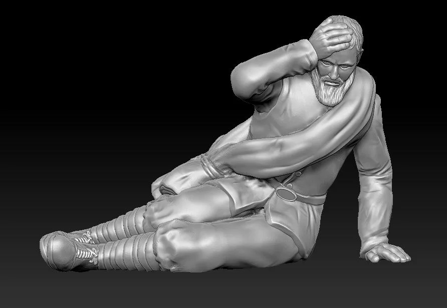 Soldier WW1 Wounded on battlefield