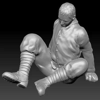 Soldier WW1 Wounded on ground Head