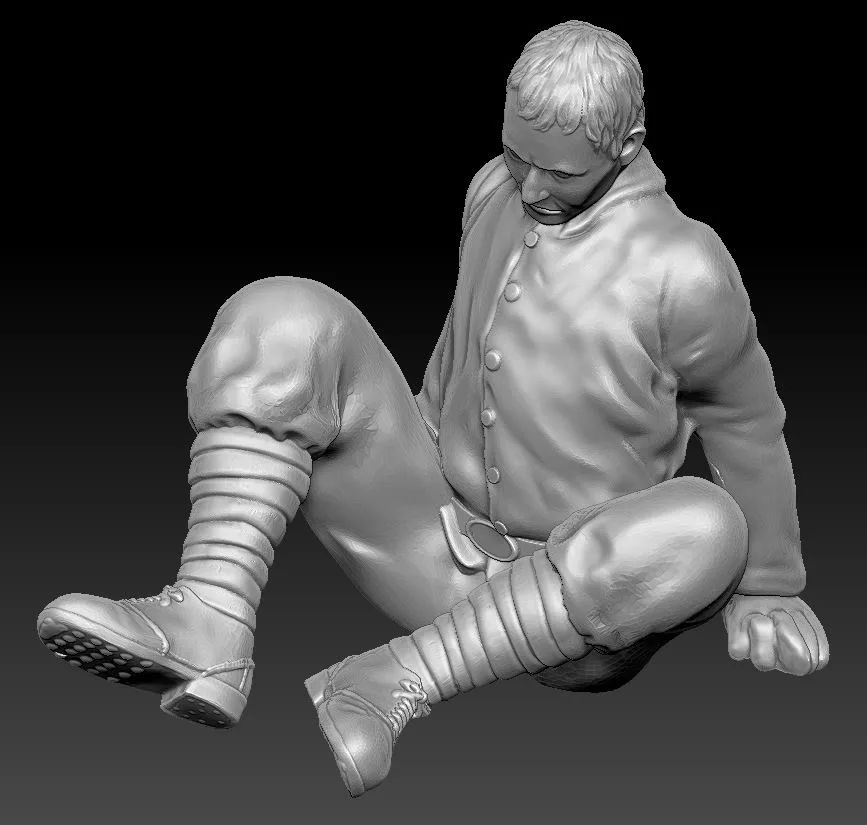 Soldier WW1 Wounded on ground Head