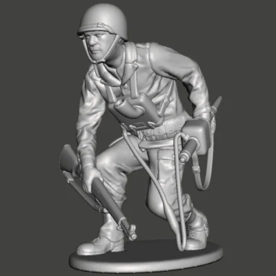 American engineer crouching AS