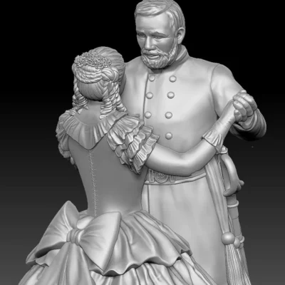 Pair dancing he with a small beard