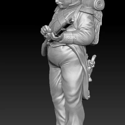 French Grenadier soldier Waterloo 1815 filling powder