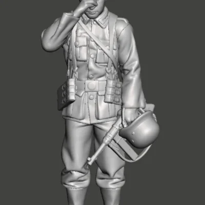 German soldier mourns and crying AS