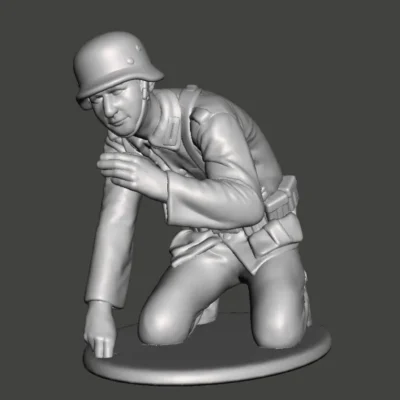 German soldier aiming mortar AS