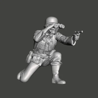 German soldier with Luger and binocular AS