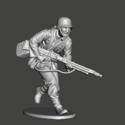 German soldier running with MG42 AS