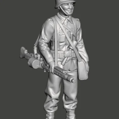 German soldier standing with MG42 AS
